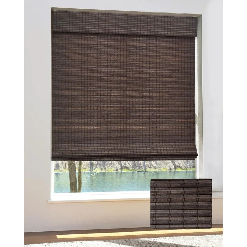 Cordless Bamboo Roman Shades for Windows, Blinds Size (29.5